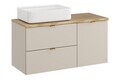 Set mobilier baie, dulap, cos de rufe integrat si lavoar, 100 cm, Dalia Cashmere Cremona, Comad, MDF/PAL laminat, casmir mat