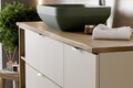 Set mobilier baie, dulap, cos de rufe integrat si lavoar, 100 cm, Dalia Cashmere Cremona, Comad, MDF/PAL laminat, casmir mat