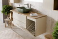 Set mobilier baie, dulap, cos de rufe integrat si lavoar, 100 cm, Dalia Cashmere Cremona, Comad, MDF/PAL laminat, casmir mat