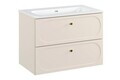 Set dulap de baie cu lavoar, 80 cm, Donna Sand, Comad, MDF/PAL laminat, nisipiu