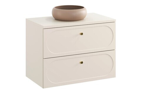 Set mobiler baie, dulap cu lavoar, 80 cm, Donna Sand, Comad, MDF/PAL laminat, nisipiu