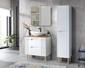 Set mobiler baie, dulap cu lavoar, 80 cm, Fiji White, Comad, MDF/PAL laminat, alb