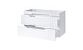 Set dulap de baie cu lavoar dublu si sifon, 120 cm Lava, Fiji White, Comad, MDF/PAL laminat, alb