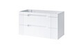 Set dulap de baie cu lavoar dublu si sifon, 120 cm Lava, Fiji White, Comad, MDF/PAL laminat, alb