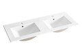 Set dulap de baie cu lavoar dublu si sifon, 120 cm Lava, Fiji White, Comad, MDF/PAL laminat, alb