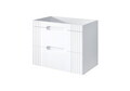 Set dulap de baie cu lavoar si sifon, 80 cm Lava, Fiji White, Comad, MDF/PAL laminat, alb