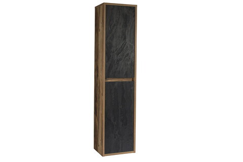 Dulap inalt cu usi, cu fixare pe perete, Hampton, Comad, 40x33x170 cm, MDF/PAL laminat, beton inchis/stejar huton