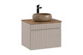 Set mobiler baie, dulap cu lavoar, 60 cm Wiki, Iconic Cashmere, Comad, MDF/PAL laminat, casmir mat