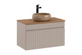 Set mobiler baie, dulap cu lavoar, 80 cm Wiki, Iconic Cashmere, Comad, MDF/PAL laminat, casmir mat