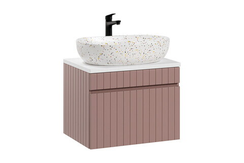 Set mobilier baie, dulap cu lavoar, 60 cm, Iconic Rose, Comad, MDF, roz antic