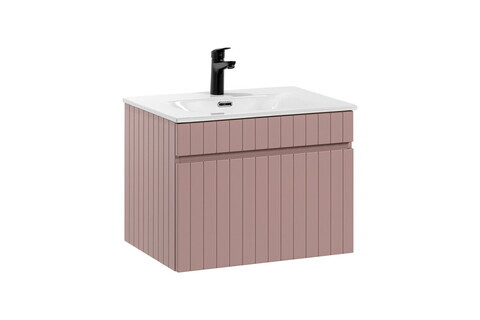 Set dulap de baie cu lavoar, 60 cm Sky, Iconic Rose, Comad, MDF, roz antic