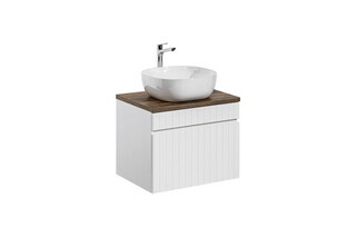 Alb;Stejar santa fe vintage, Iconic White 60 cm