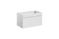 Set mobiler baie, dulap cu lavoar, 80 cm, Iconic White, Comad, MDF/PAL laminat, alb/stejar santa fe vintage