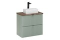Set mobiler baie, dulap cu lavoar, 60 cm Casella, Line Reed Green, Comad, MDF/PAL laminat, verde reed