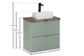 Set mobiler baie, dulap cu lavoar, 60 cm Casella, Line Reed Green, Comad, MDF/PAL laminat, verde reed