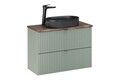 Set mobiler baie, dulap cu lavoar, 80 cm Beyond, Line Reed Green, Comad, MDF/PAL laminat, verde reed