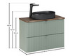 Set mobiler baie, dulap cu lavoar, 80 cm Beyond, Line Reed Green, Comad, MDF/PAL laminat, verde reed