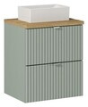 Set mobiler baie, dulap cu lavoar, 50 cm, Line Reed Green Oak, Comad, MDF/PAL laminat, verde reed