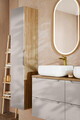 Dulap inalt cu usa, cu fixare pe perete, Luxor Beige, Comad, 35x33x170 cm, MDF/PAL laminat, stejar