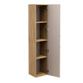 Dulap inalt cu usa, cu fixare pe perete, Luxor Beige, Comad, 35x33x170 cm, MDF/PAL laminat, stejar