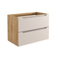 Set mobiler baie, dulap cu lavoar, 80 cm  S Un Kati, Luxor Beige, Comad, MDF/PAL laminat, stejar