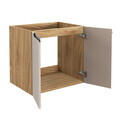 Set mobilier baie, dulap dublu cu lavoar, 90 cm D Un Nika, Luxor Beige, Comad, MDF/PAL laminat, stejar