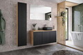 Dulap inalt cu usa, cu fixare pe perete, Luxor Black, Comad, 35x33x170 cm, MDF/PAL laminat, negru mat/stejar