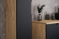 Dulap inalt cu usa, cu fixare pe perete, Luxor Black, Comad, 35x33x170 cm, MDF/PAL laminat, negru mat/stejar