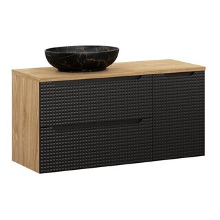 Negru mat;Stejar, Luxor Black 120 cm