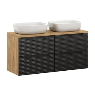 Negru mat;Stejar, Luxor Black 120 cm