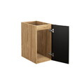 Set mobilier baie, dulap dublu cu lavoar, 120 cm Trust, Luxor Black, Comad, MDF/PAL laminat, negru mat/stejar