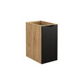 Set mobilier baie, dulap dublu cu lavoar, 120 cm Trust, Luxor Black, Comad, MDF/PAL laminat, negru mat/stejar