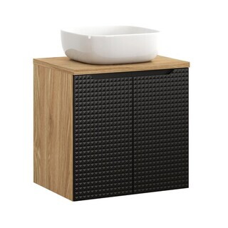 Negru mat;Stejar, Luxor Black 60 cm