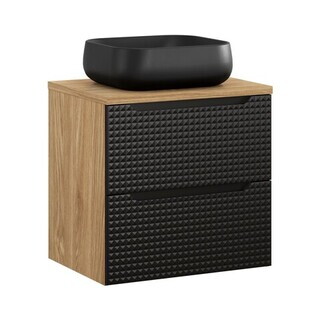 Negru mat;Stejar, Luxor Black 60 cm
