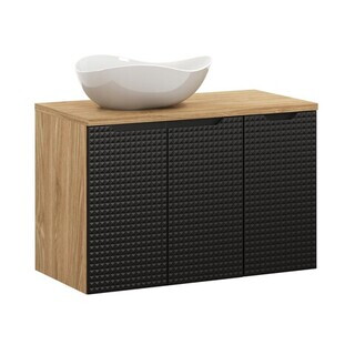 Negru mat;Stejar, Luxor Black 90 cm