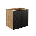 Set mobilier baie, dulap dublu cu lavoar, 90 cm, Luxor Black, Comad, MDF/PAL laminat, negru mat/stejar