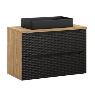 Negru mat;Stejar, Luxor Black 90 cm