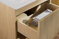 Set mobilier baie, dulap dublu si 2 lavoare, 120 cm, Nordic Cremona, Comad, MDF/PAL laminat, stejar cremona
