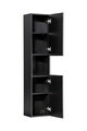 Dulap inalt cu usi, cu fixare pe perete, Nova Black, Comad, 30x25x140 cm, MDF/PAL laminat, negru mat