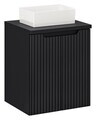 Set mobiler baie, dulap cu lavoar, 50 cm D Un Gaja, Nova Black, Comad, MDF/PAL laminat, negru mat