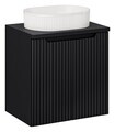 Set mobiler baie, dulap cu lavoar, 60 cm D Un Beyond, Nova Black, Comad, MDF/PAL laminat, negru mat