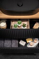 Set mobiler baie, dulap cu lavoar, 60 cm D Un Beyond, Nova Black, Comad, MDF/PAL laminat, negru mat
