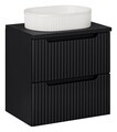 Set mobiler baie, dulap cu lavoar, 60 cm S Un Beyond, Nova Black, Comad, MDF/PAL laminat, negru mat