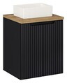 Set mobiler baie, dulap cu lavoar, 50 cm D Un Gaja, Nova Black Oak, Comad, MDF/PAL laminat, negru mat