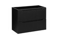 Set mobiler baie, dulap cu lavoar, 80 cm S Un Beyond, Nova Black Oak, Comad, MDF/PAL laminat, negru mat