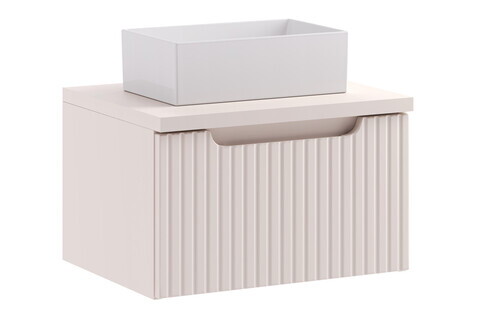 Set mobiler baie, dulap cu lavoar, 50 cm Gaja, Nova Cashmere, Comad, MDF/PAL laminat, casmir mat