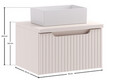 Set mobiler baie, dulap cu lavoar, 50 cm Gaja, Nova Cashmere, Comad, MDF/PAL laminat, casmir mat