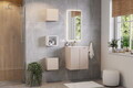 Set mobiler baie, dulap cu lavoar, 50 cm D Un Gaja, Nova Cashmere, Comad, MDF/PAL laminat, casmir mat