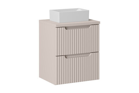 Set mobiler baie, dulap cu lavoar, 50 cm S Un Gaja, Nova Cashmere, Comad, MDF/PAL laminat, casmir mat