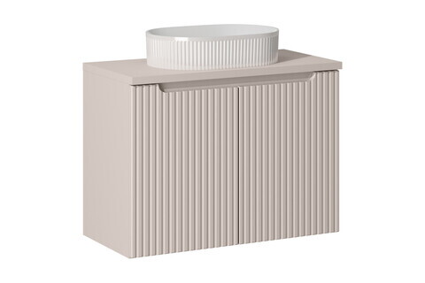 Set mobiler baie, dulap cu lavoar, 80 cm, Nova Cashmere, Comad, MDF/PAL laminat, casmir mat